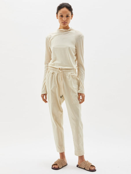 Double Jersey Contrast Tapered Pant | Ecru - Skjønn Concept Store