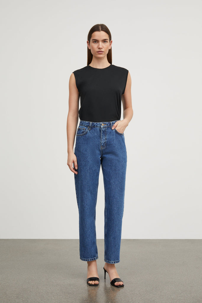 Allison Cropped Jeans | Mid Blue Denim - Skjønn Concept Store