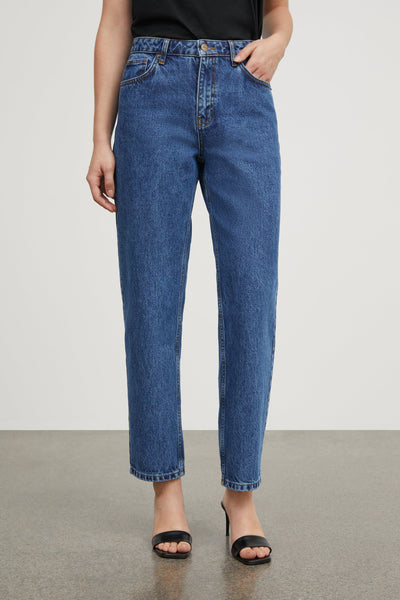 Allison Cropped Jeans | Mid Blue Denim - Skjønn Concept Store
