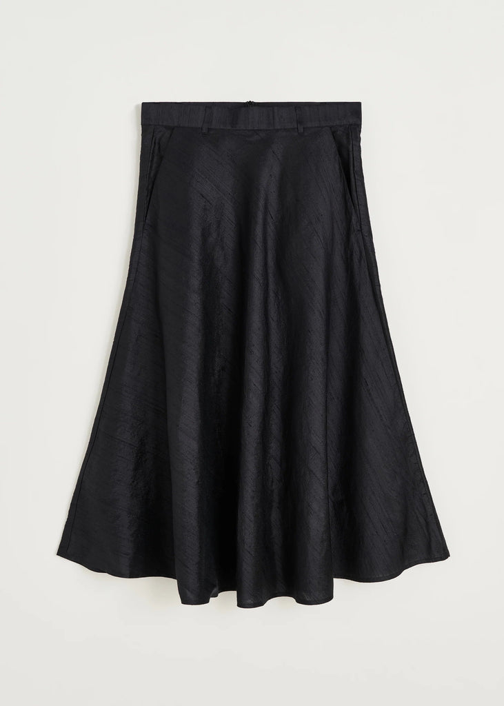 Bea Skirt Silk | Black Navy - Skjønn Concept Store