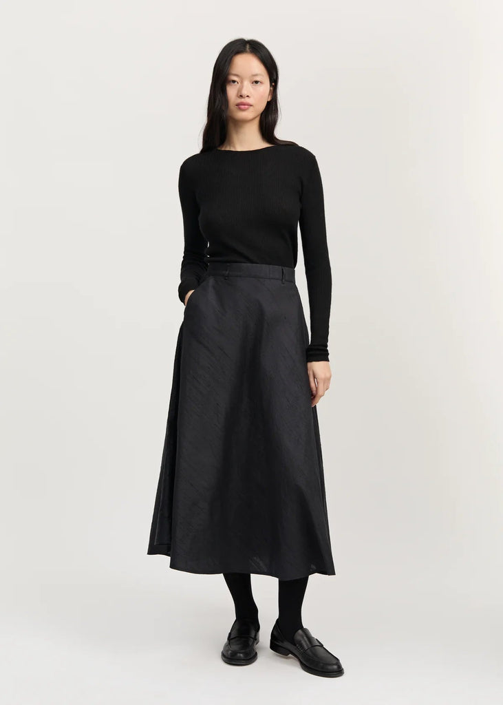 Bea Skirt Silk | Black Navy - Skjønn Concept Store