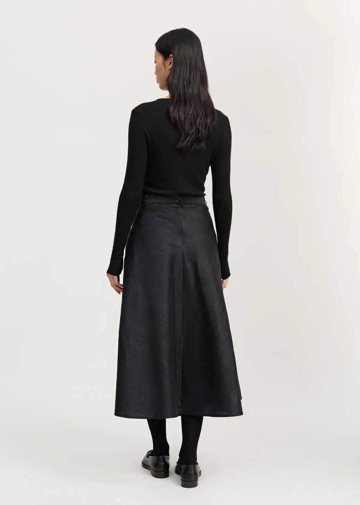 Bea Skirt Silk | Black Navy - Skjønn Concept Store