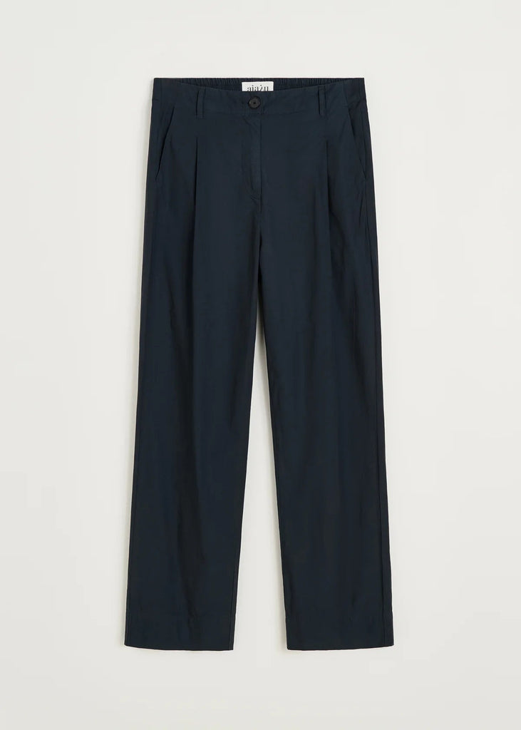 Billy Pant Zip Poplin | Black Navy - Skjønn Concept Store
