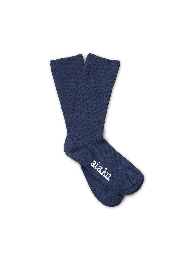 Cashmere Rib Socks | Navy - Skjønn Concept Store