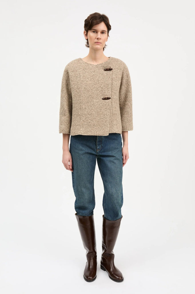 Clothilde Blazer | Brown/Cream Herringbone - Skjønn Concept Store
