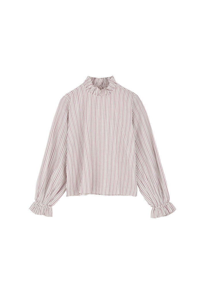 Cornflower Blouse | Rasberry/Cream Stripe - Skjønn Concept Store