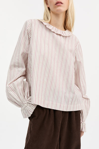 Cornflower Blouse | Rasberry/Cream Stripe - Skjønn Concept Store