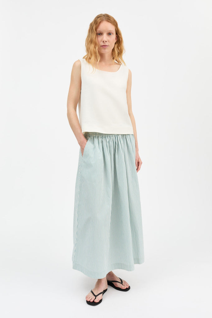 Dagny Skirt | White/Aqua Stripe - Skjønn Concept Store