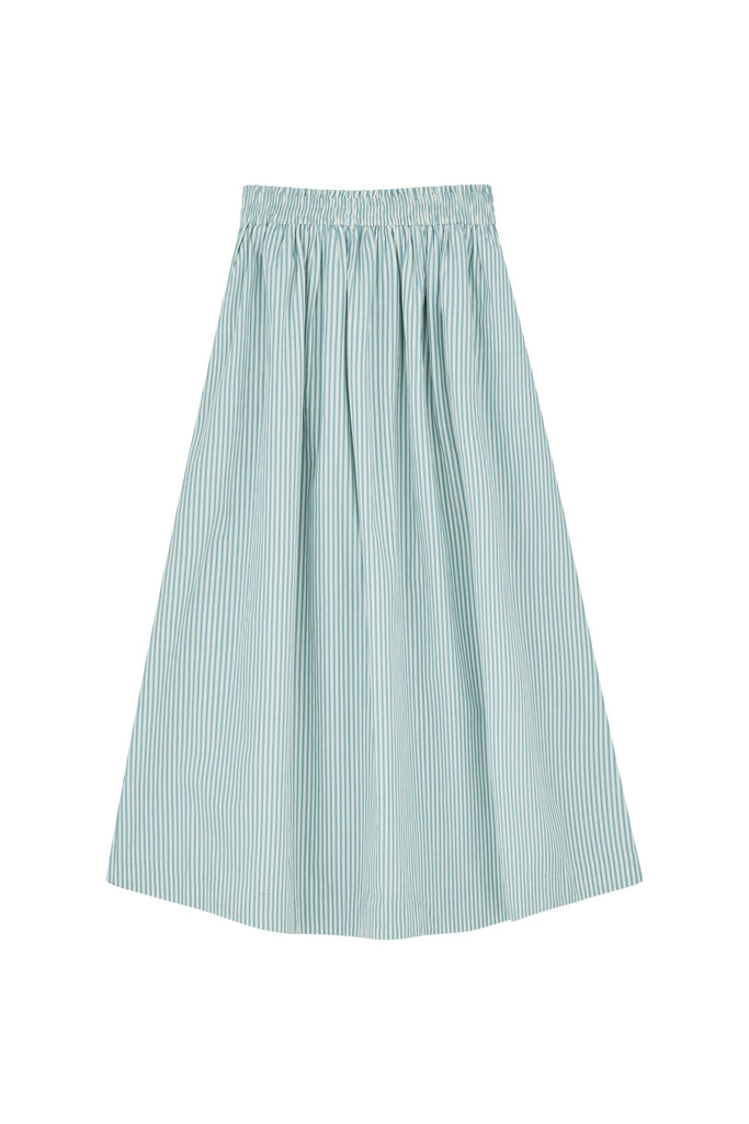 Dagny Skirt | White/Aqua Stripe - Skjønn Concept Store