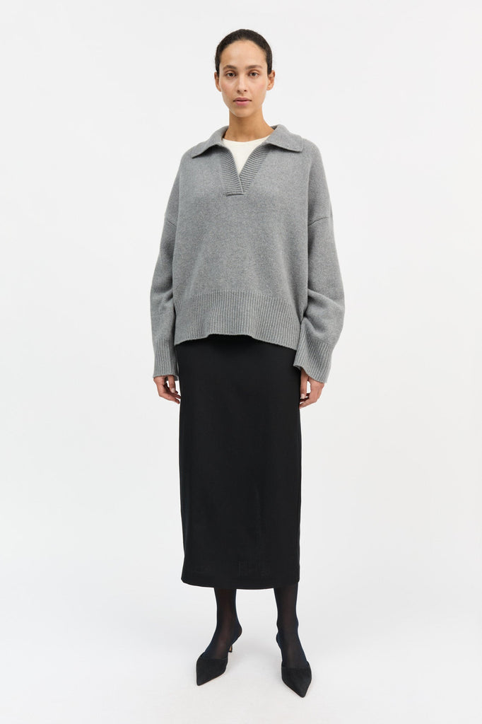 Dean V - Neck Jumper | Grey Melange - Skjønn Concept Store