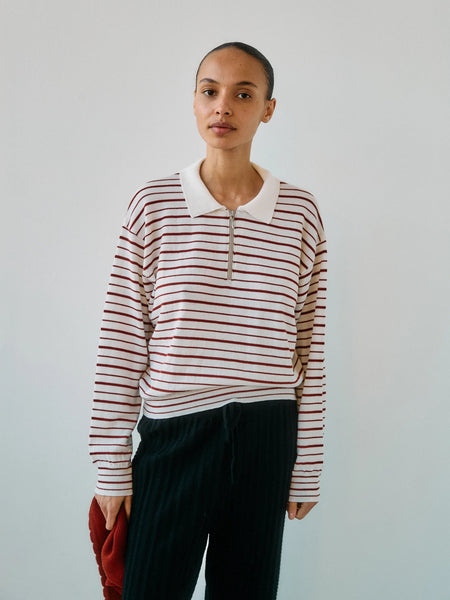 Ea Merino Polo Striped | Off White - Skjønn Concept Store