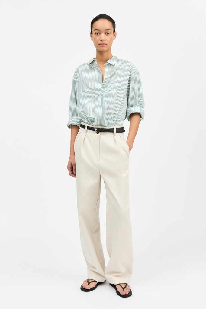 Edgar Shirt | White/Aqua Stripe - Skjønn Concept Store