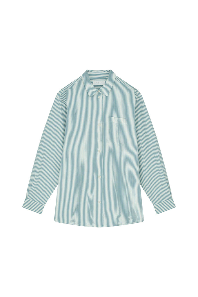 Edgar Shirt | White/Aqua Stripe - Skjønn Concept Store