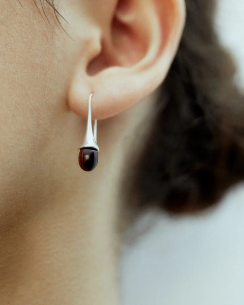 Emberly Drop Earrings | Sterling Silver/Red Tiger Eye - Skjønn Concept Store