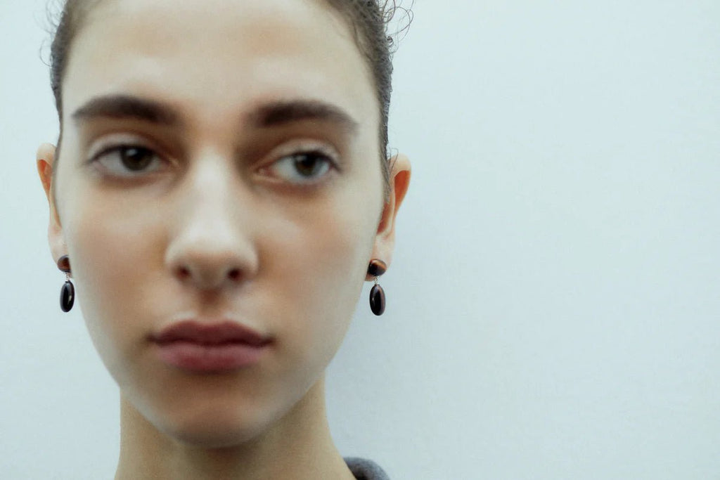 Emberly Stone Earrings | Sterling Silver/Red Tiger Eye - Skjønn Concept Store