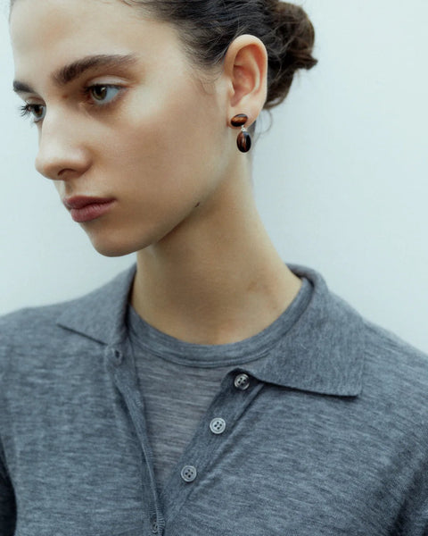 Emberly Stone Earrings | Sterling Silver/Red Tiger Eye - Skjønn Concept Store