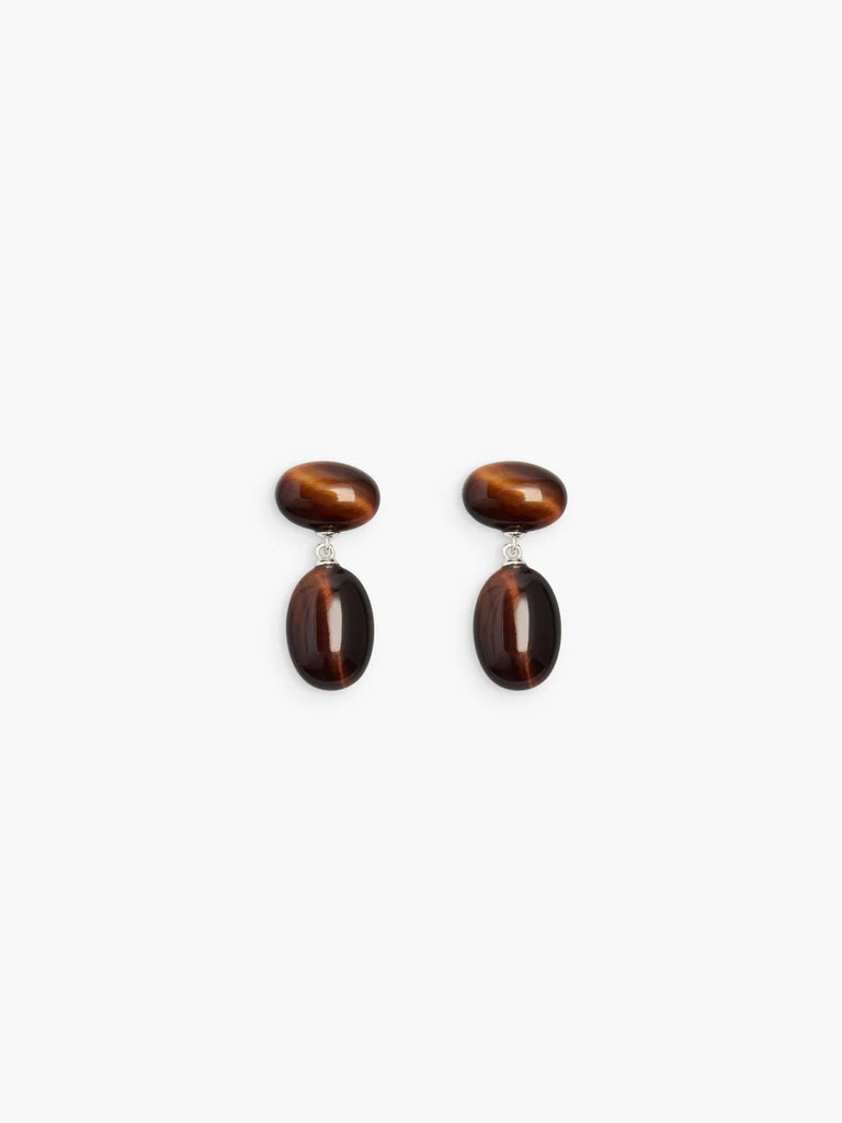 Emberly Stone Earrings | Sterling Silver/Red Tiger Eye - Skjønn Concept Store