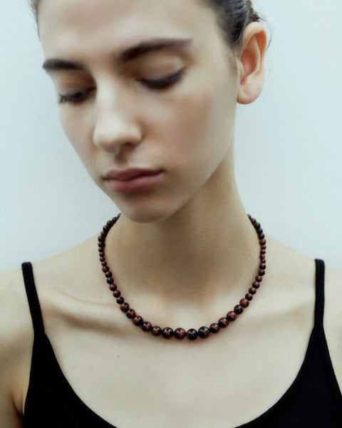 Emberly Stone Necklace | Sterling Silver/Red Tiger Eye - Skjønn Concept Store