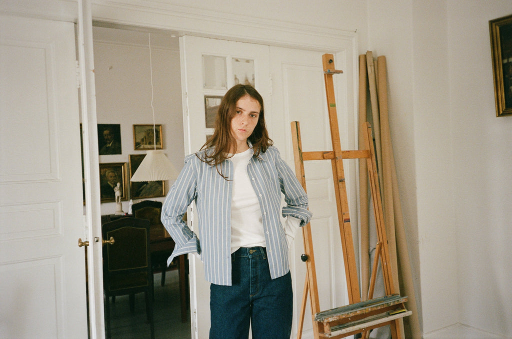 Fauna Shirt | Blue/Black/White Stripe - Skjønn Concept Store