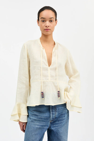 Frigga Flounce Shirt | Buttermilk - Skjønn Concept Store