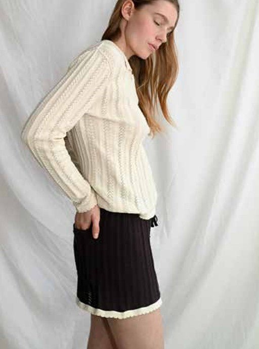 Georg Knit Shorts | Dark Brown/Ecru - Skjønn Concept Store