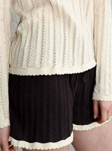 Georg Knit Shorts | Dark Brown/Ecru - Skjønn Concept Store
