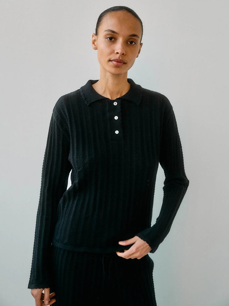 Georg LS Polo | Black - Skjønn Concept Store