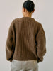 Gertrud Cable Cardigan | Coffee Melange - Skjønn Concept Store