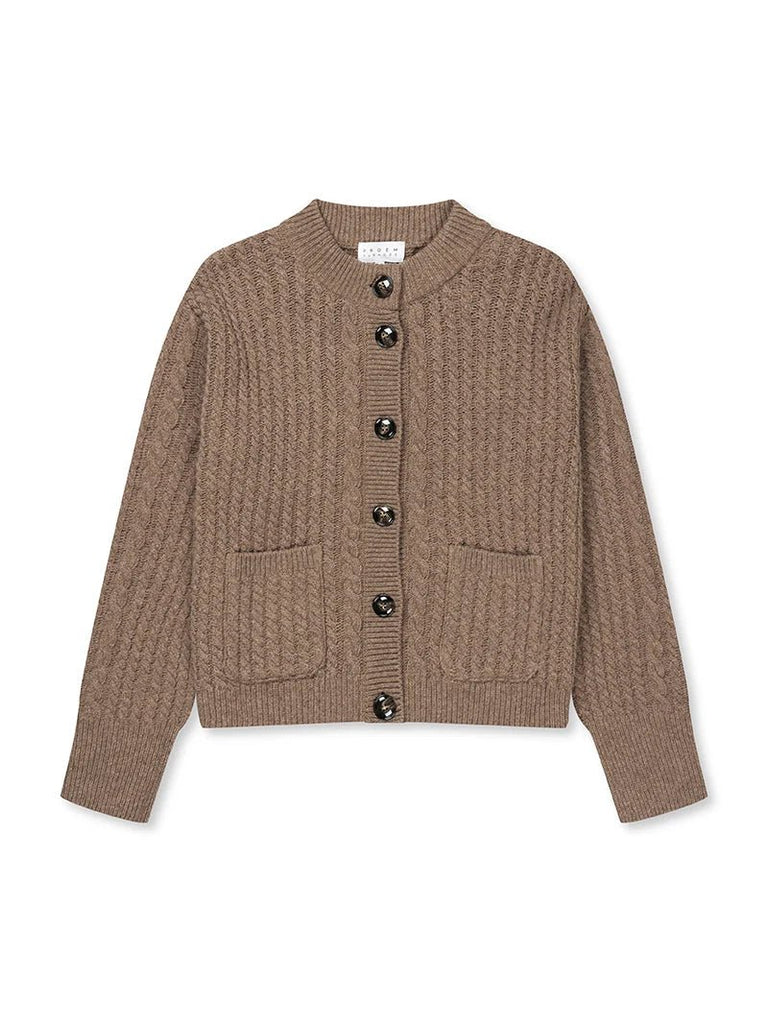 Gertrud Cable Cardigan | Coffee Melange - Skjønn Concept Store