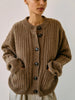 Gertrud Cable Cardigan | Coffee Melange - Skjønn Concept Store