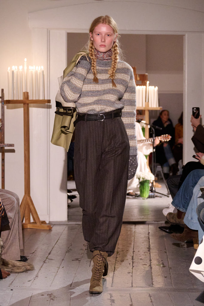 Harry Trousers | Brown/Black Pinstripe - Skjønn Concept Store