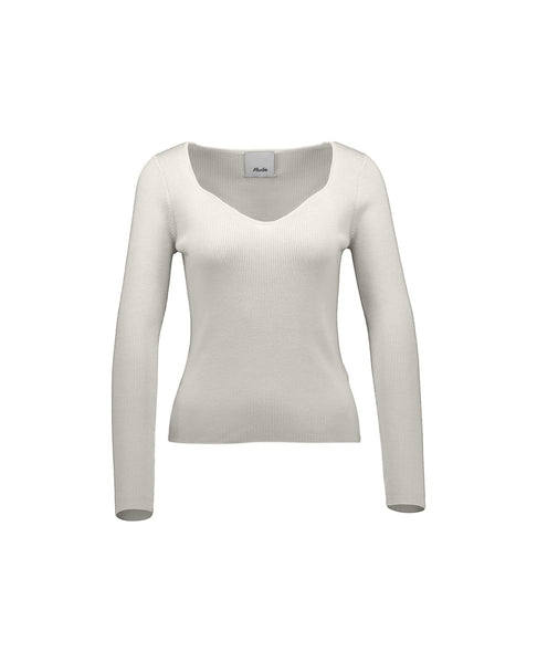 Heartneck Sweater | White - Skjønn Concept Store