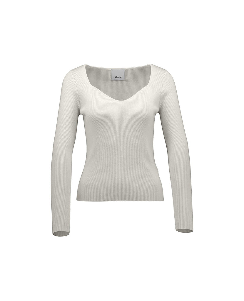 Heartneck Sweater | White - Skjønn Concept Store