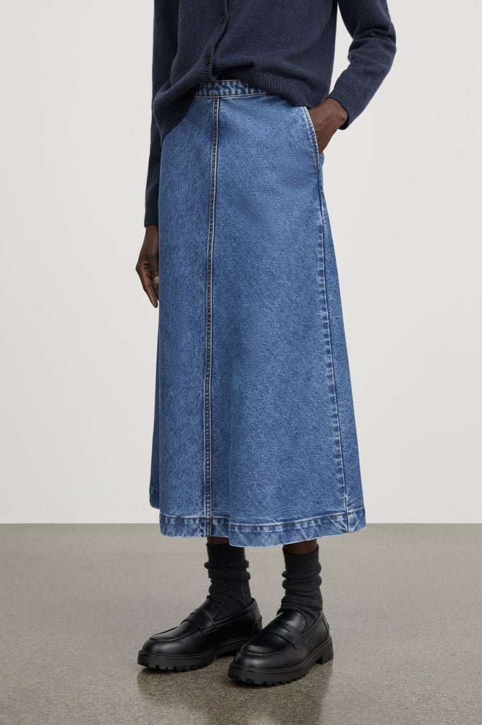 Imana Skirt | Washed Mid Blue - Skjønn Concept Store