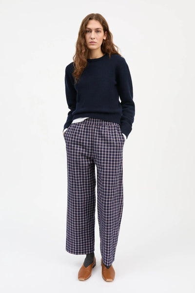 Jasmin Pants | Navy/White/Red Check - Skjønn Concept Store
