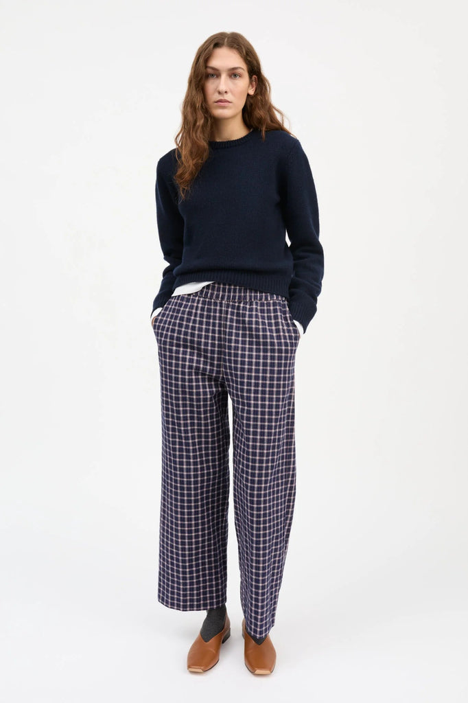 Jasmin Pants | Navy/White/Red Check - Skjønn Concept Store