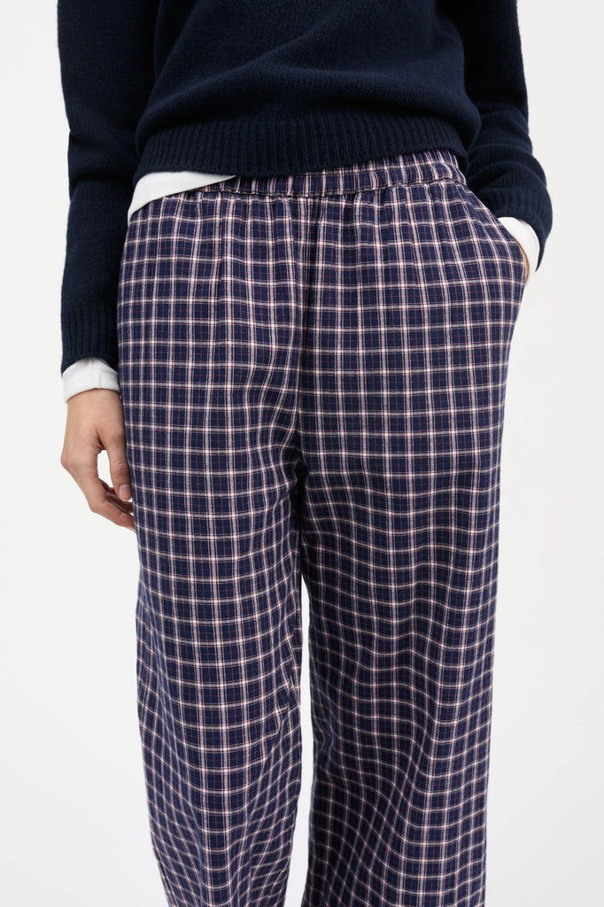 Jasmin Pants | Navy/White/Red Check - Skjønn Concept Store