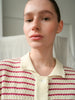 Lullu SS Polo Cardigan | Ecru & Holly Berry - Skjønn Concept Store