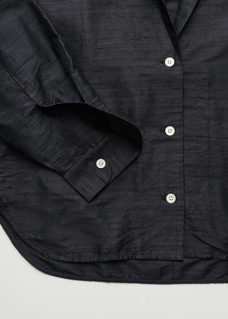 Makya Shirt Silk | Black Navy - Skjønn Concept Store