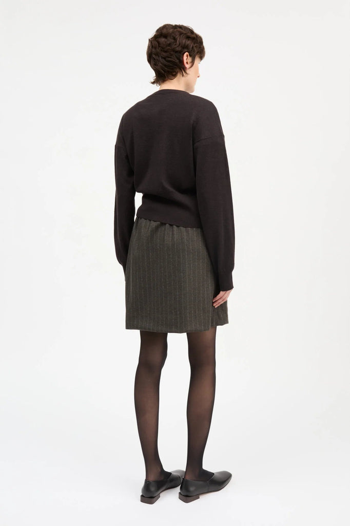 Marcella Skirt | Brown/Black Pinstripe - Skjønn Concept Store