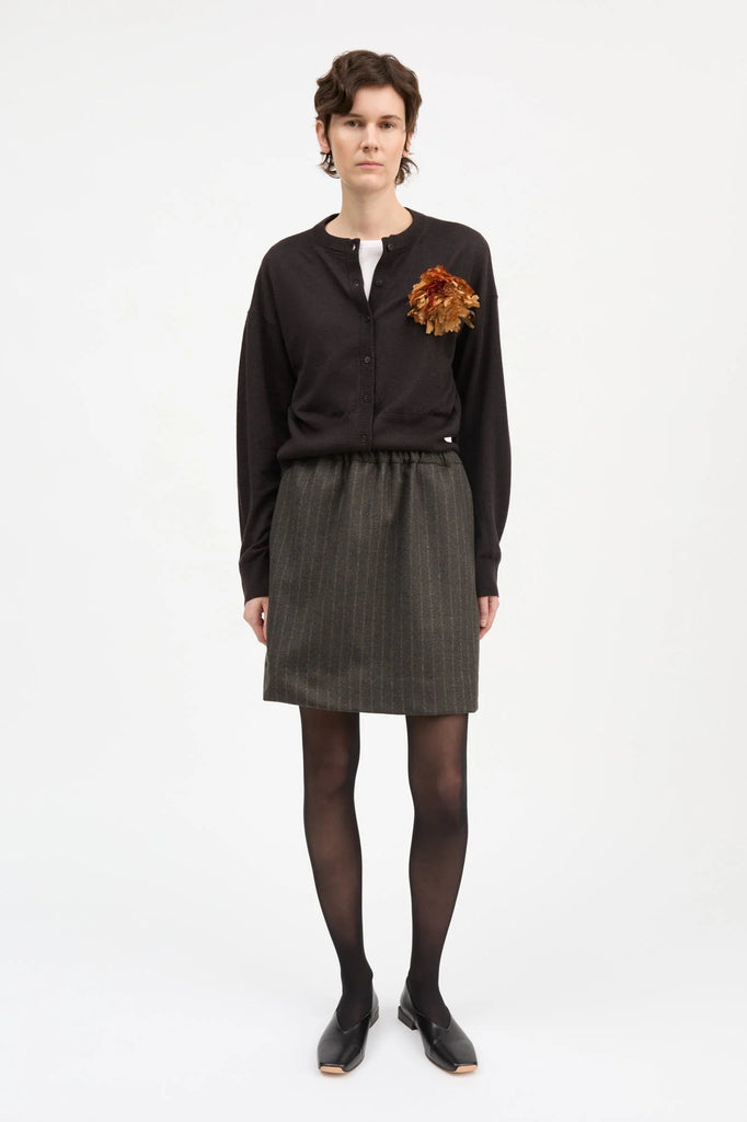 Marcella Skirt | Brown/Black Pinstripe - Skjønn Concept Store