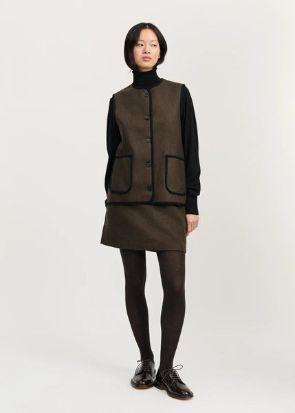 Meha Vest Loden | Pure Dark Brown - Skjønn Concept Store