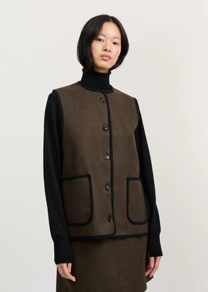 Meha Vest Loden | Pure Dark Brown - Skjønn Concept Store
