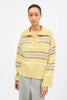 Paul V - Neck Jumper | Yellow/Grey Stripe - Skjønn Concept Store