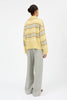 Paul V - Neck Jumper | Yellow/Grey Stripe - Skjønn Concept Store