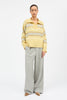 Paul V - Neck Jumper | Yellow/Grey Stripe - Skjønn Concept Store