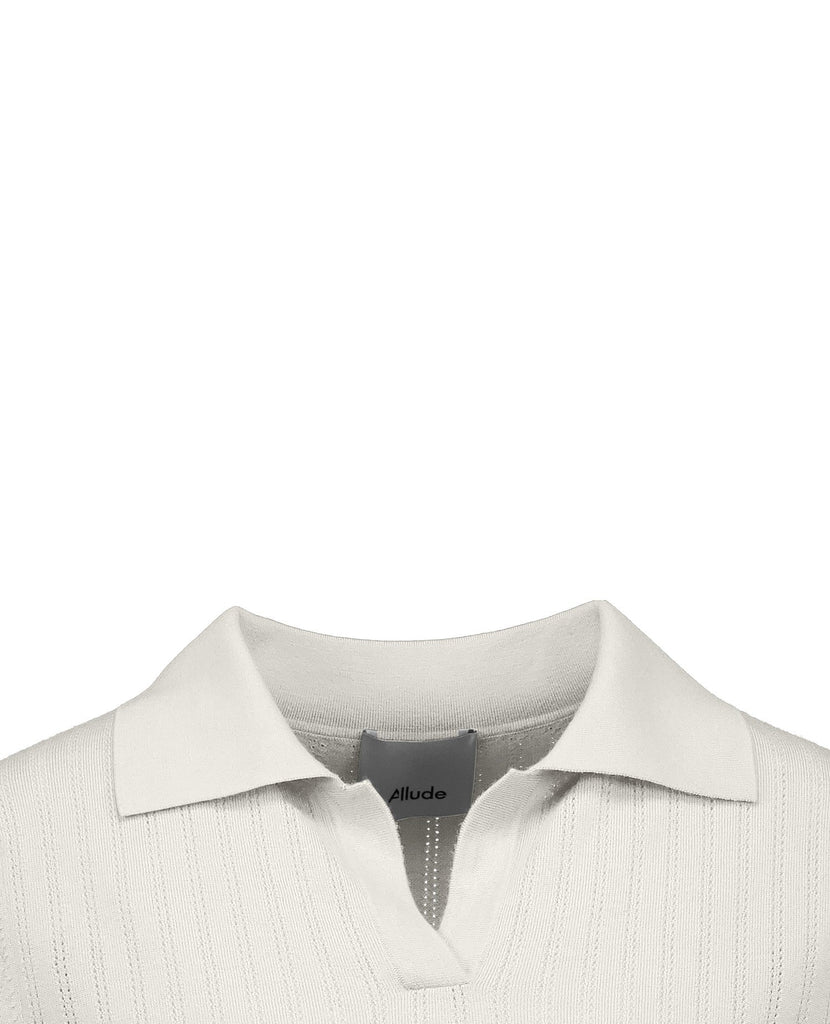 Poloneck Collar Sweater | White - Skjønn Concept Store