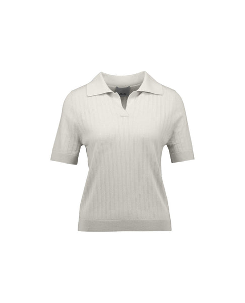 Poloneck Collar Sweater | White - Skjønn Concept Store