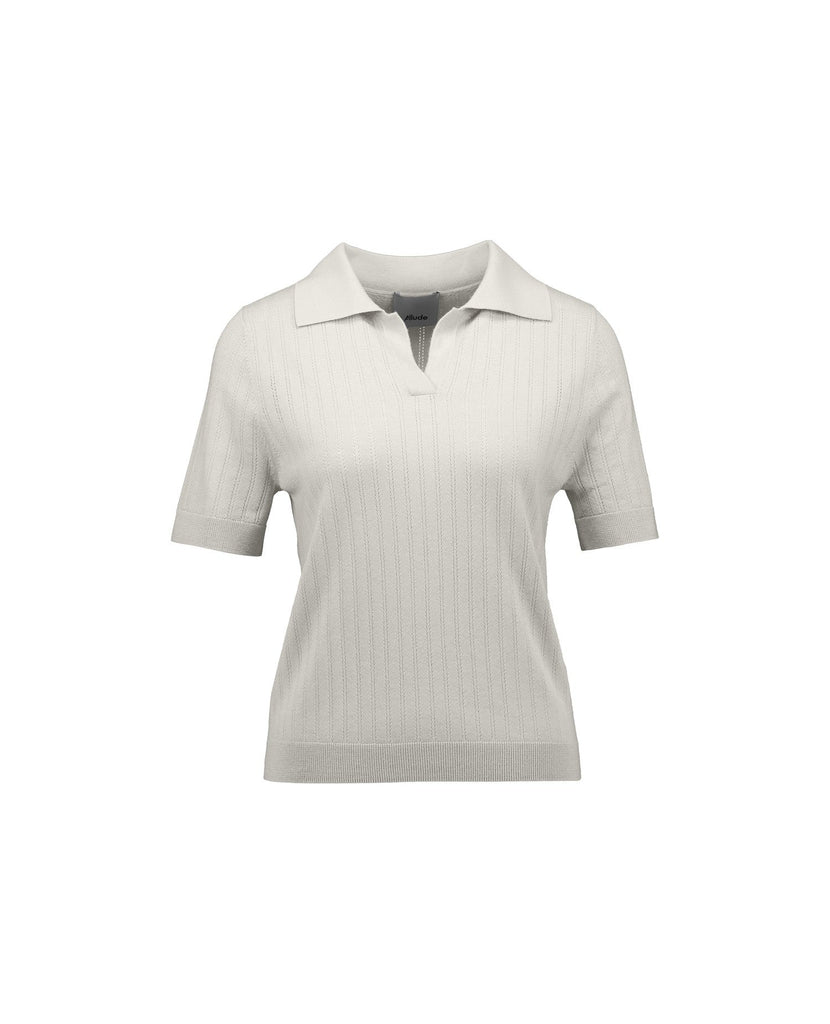 Poloneck Collar Sweater | White - Skjønn Concept Store