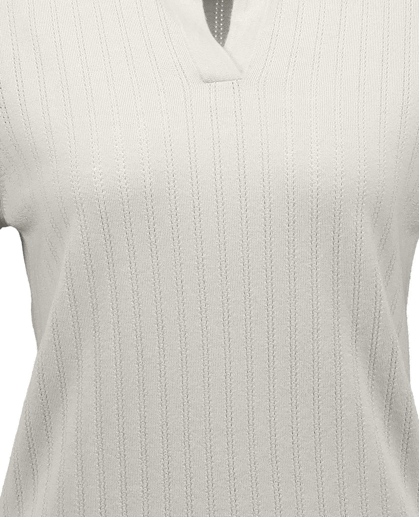 Poloneck Collar Sweater | White - Skjønn Concept Store